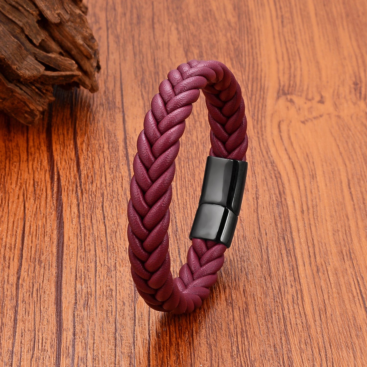 Wide Handmade Woven Leather Wrap Bracelets