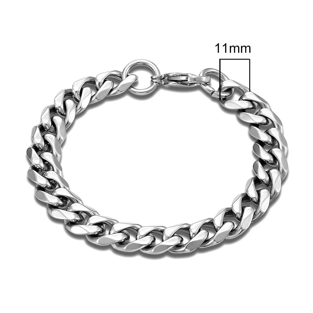 Link Chain Silver Color Bracelet